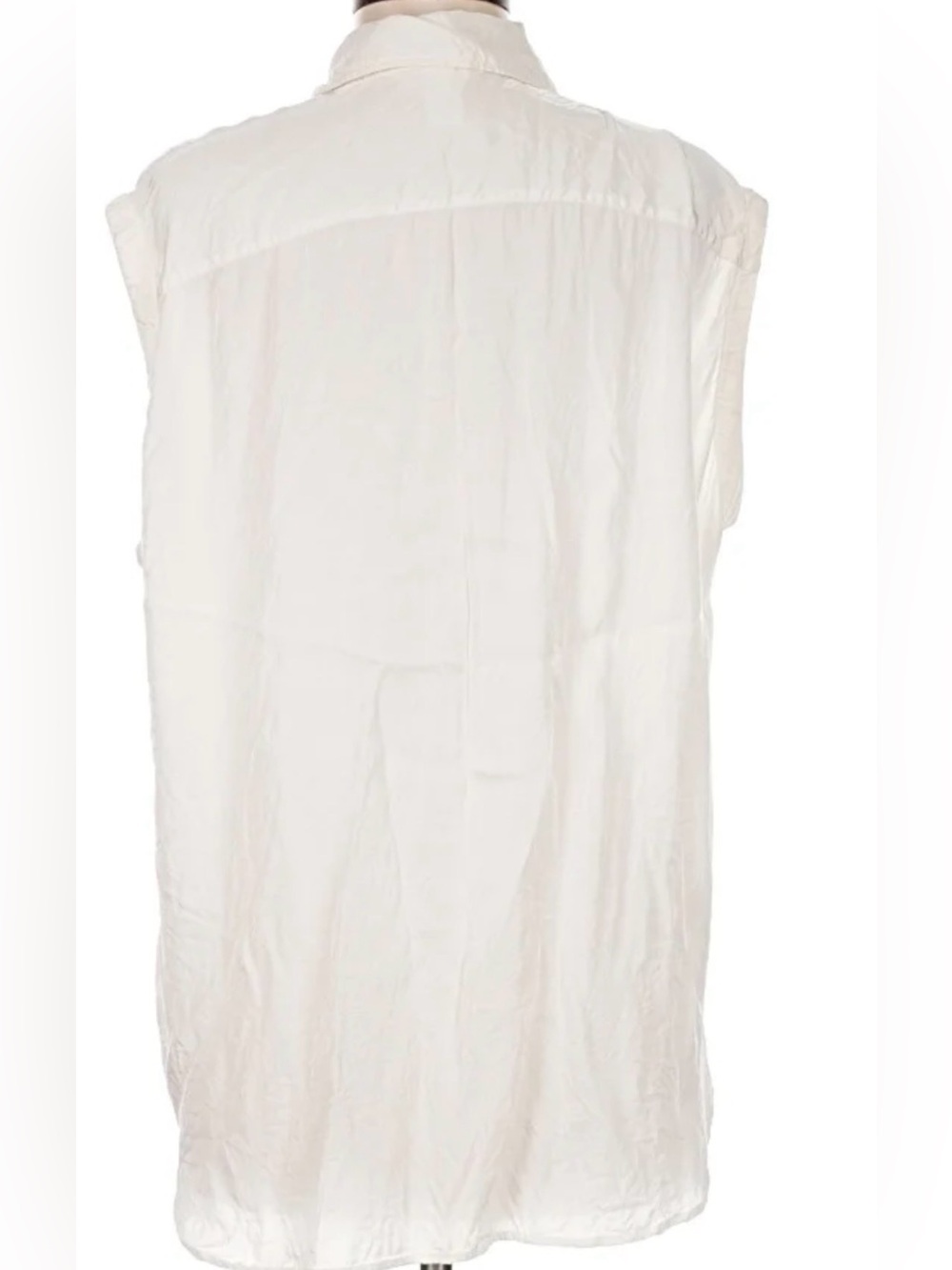 H&M Sleeveless Button-Front Shirt - Cream - Picture 2 of 7
